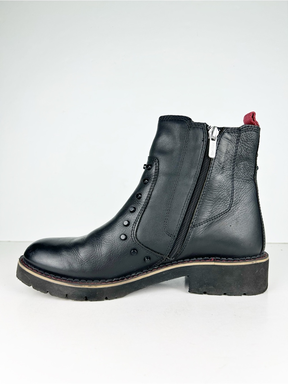 Pikolinos Vicar Chelsea Black Leather Side Zip Studded Ankle Boots EU 39 - Picture 6 of 15